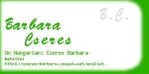 barbara cseres business card